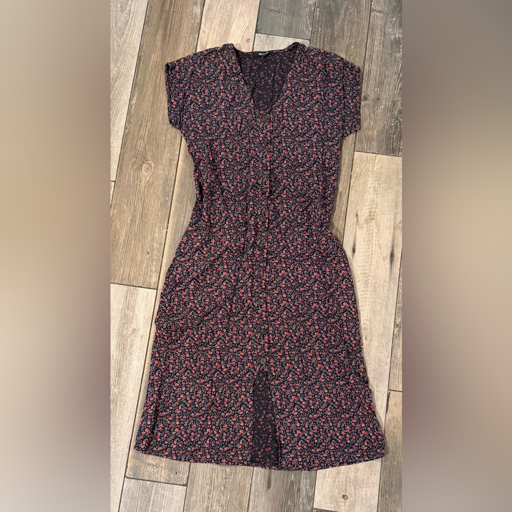 Madewell Floral Button Up Midi Dress